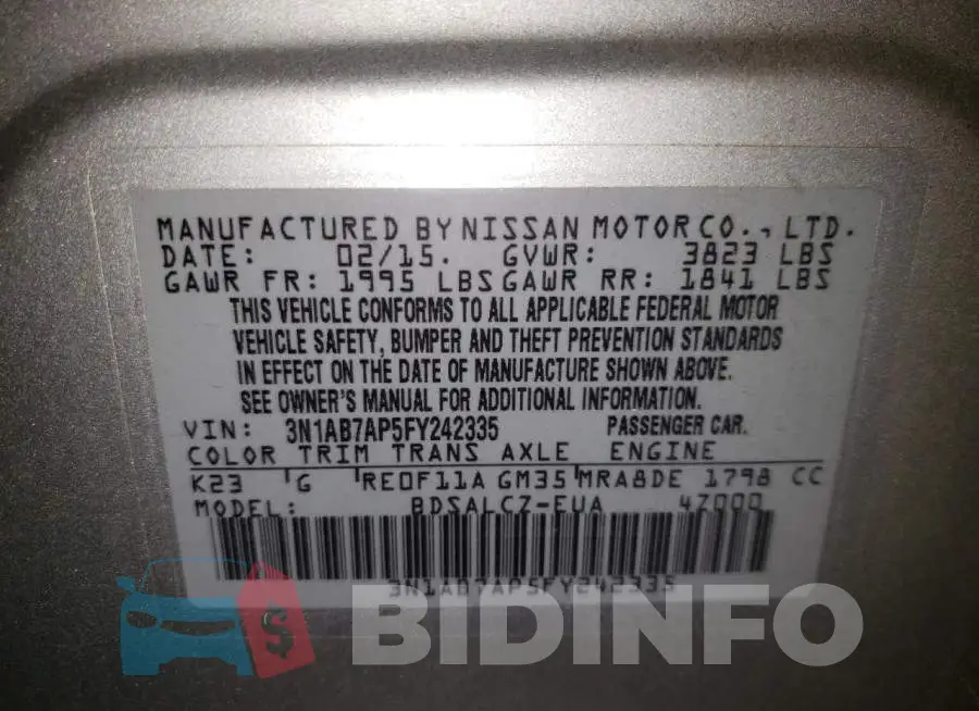 3N1AB7AP5FY242335 Photo# 12