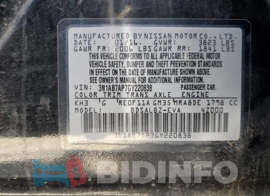 3N1AB7AP7GY220838 Photo# 12