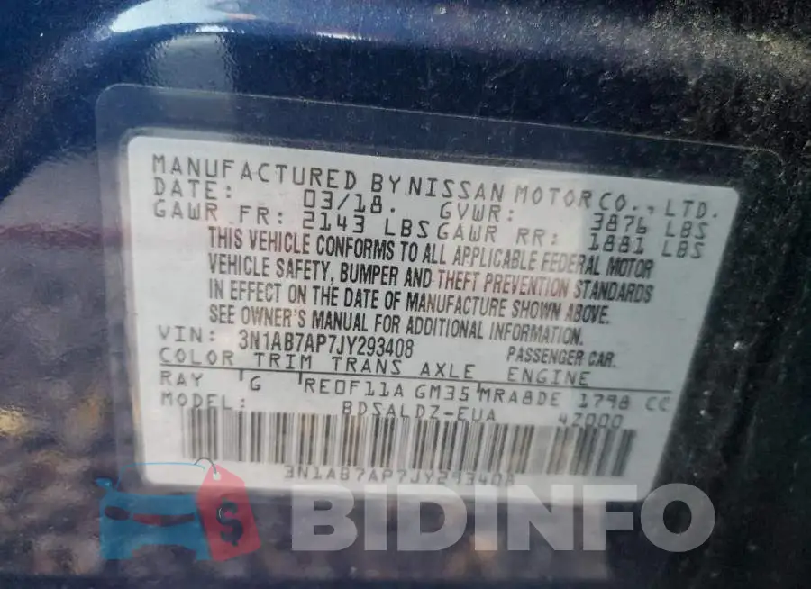 3N1AB7AP7JY293408 Photo# 12