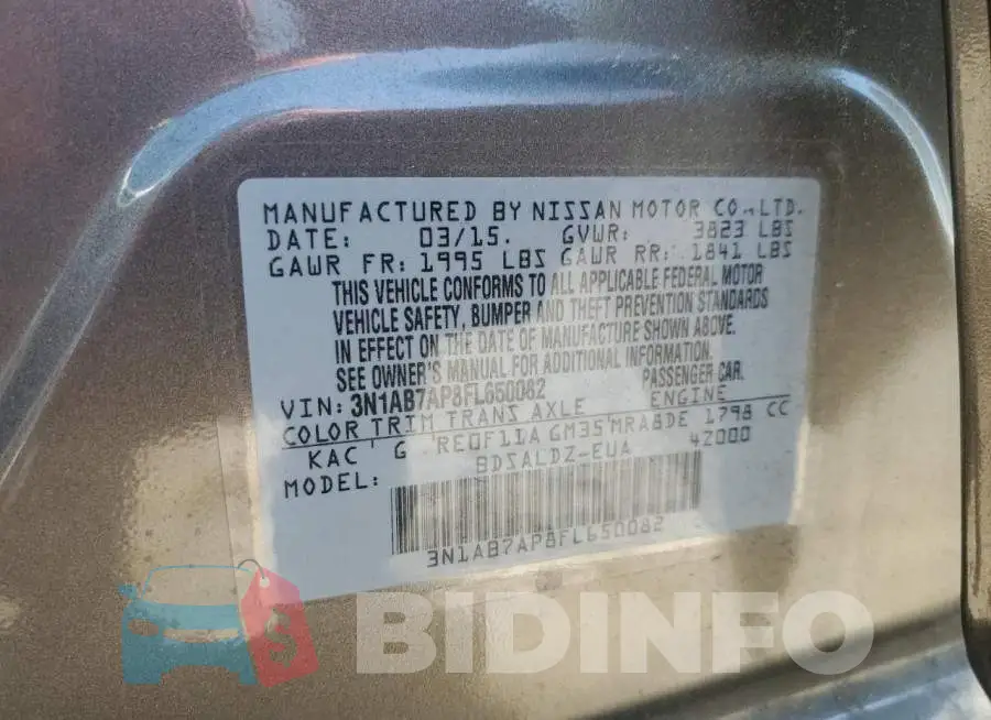 3N1AB7AP8FL650082 Photo# 12