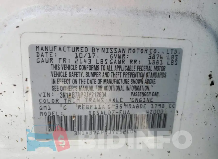 3N1AB7AP9JY212604 Photo# 12
