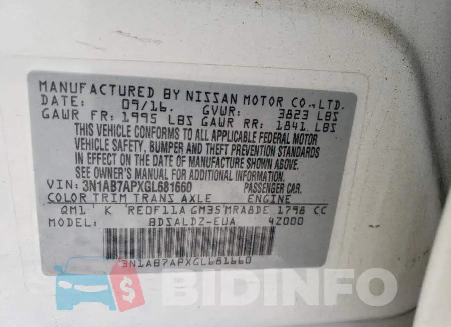 3N1AB7APXGL681660 Photo# 13