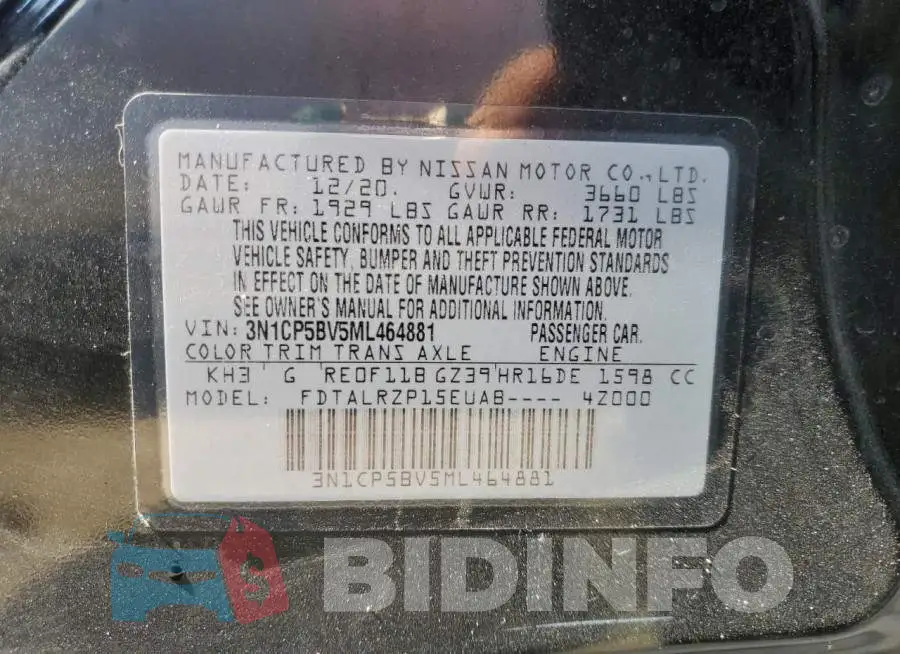 3N1CP5BV5ML464881 Photo# 12