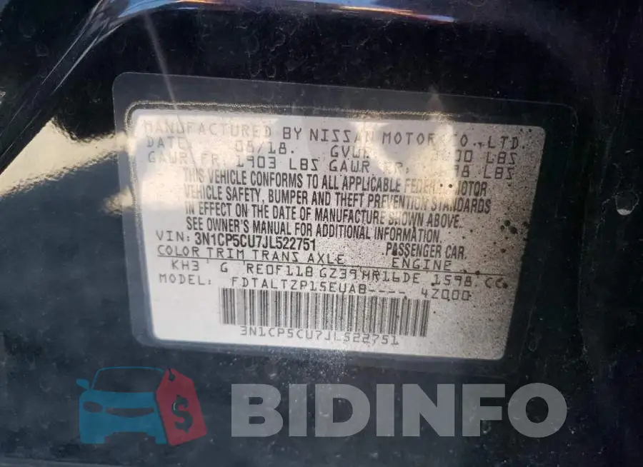 3N1CP5CU7JL522751 Photo# 12