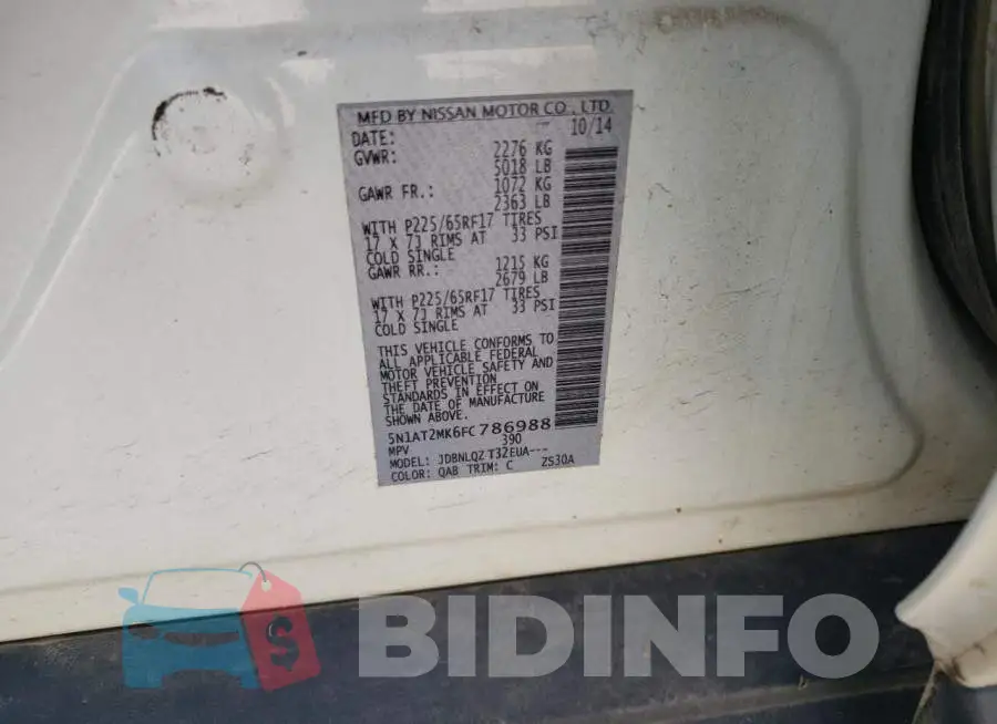 5N1AT2MK6FC786988 Photo# 12
