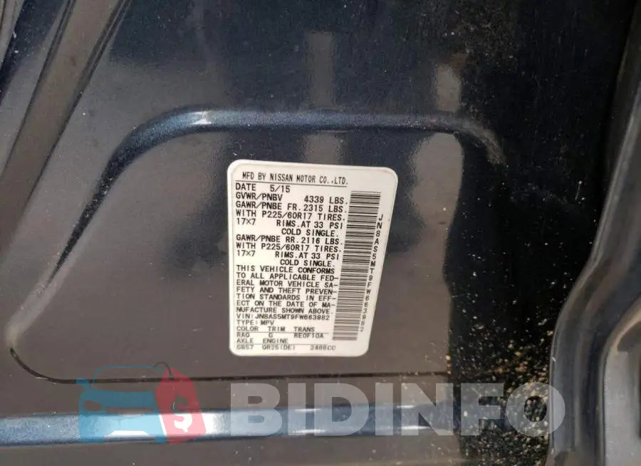 JN8AS5MT9FW663982 Photo# 13