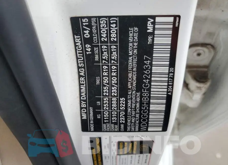 WDCGG5HB8FG426347 Photo# 12