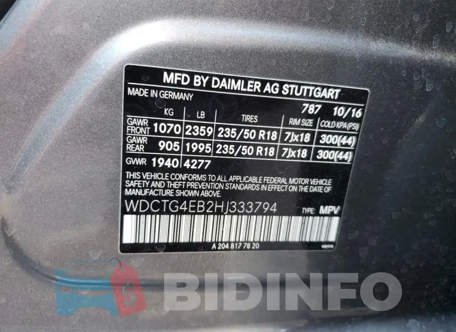 WDCTG4EB2HJ333794 Photo# 13