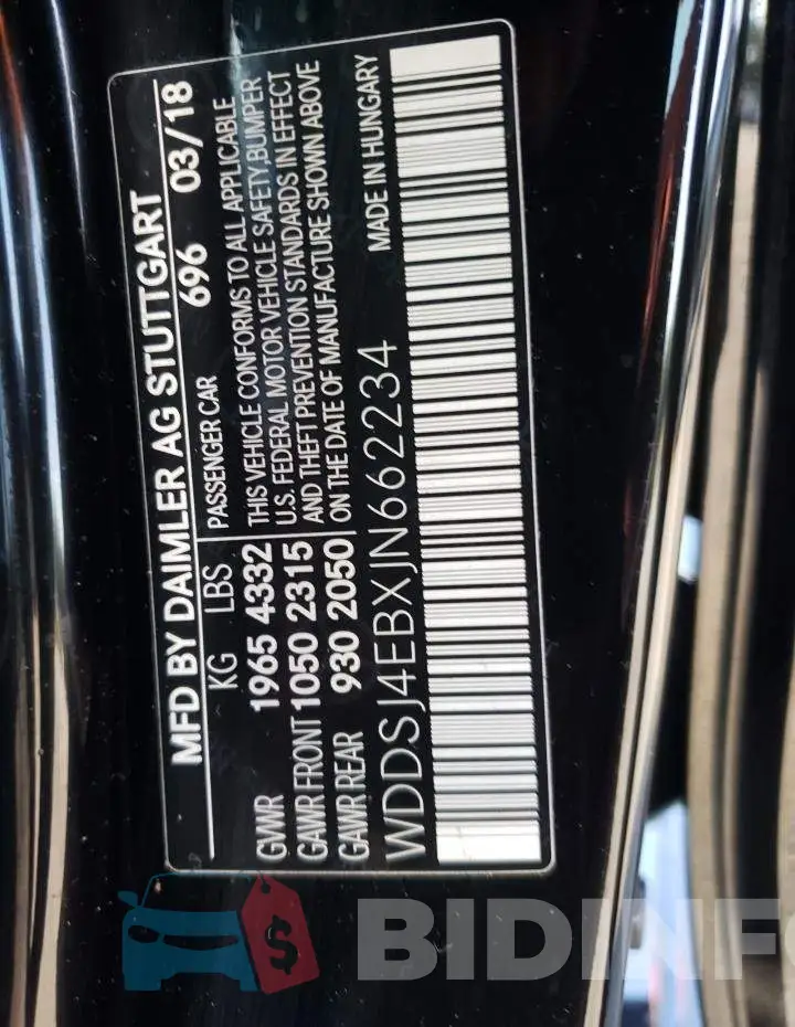 WDDSJ4EBXJN662234 Photo# 13