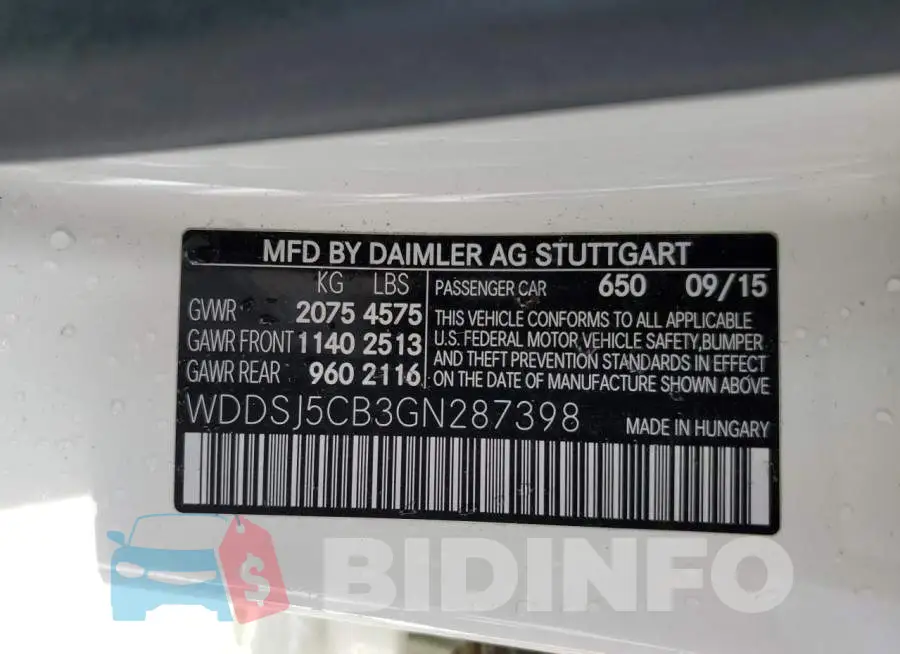 WDDSJ5CB3GN287398 Photo# 12