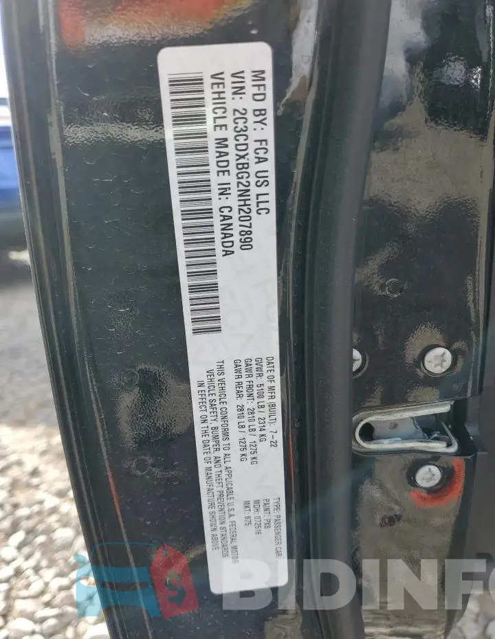2C3CDXBG2NH207890 Photo# 13
