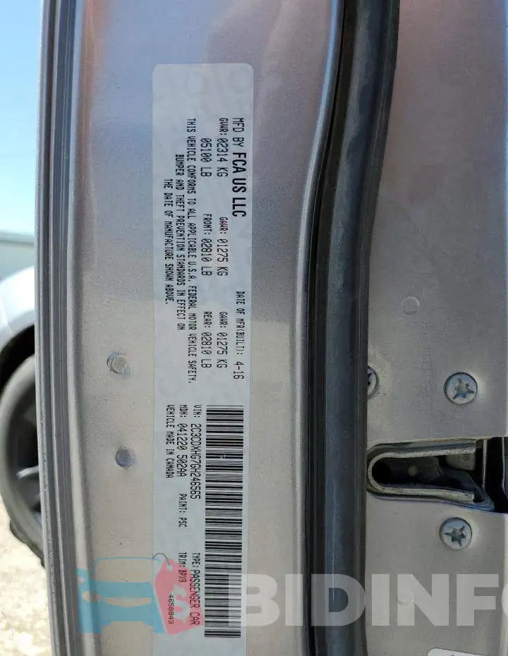 2C3CDXHG7GH246565 Photo# 12