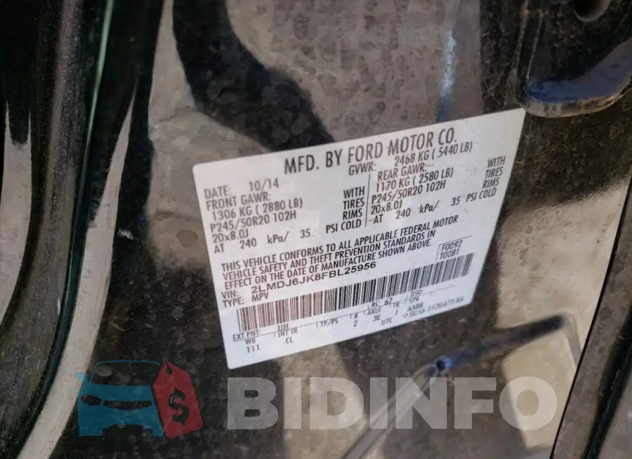 2LMDJ6JK8FBL25956 Photo# 14