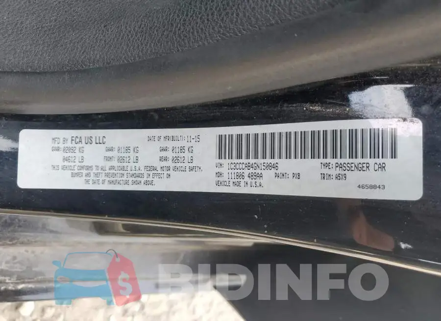 1C3CCCAB4GN150846 Photo# 12