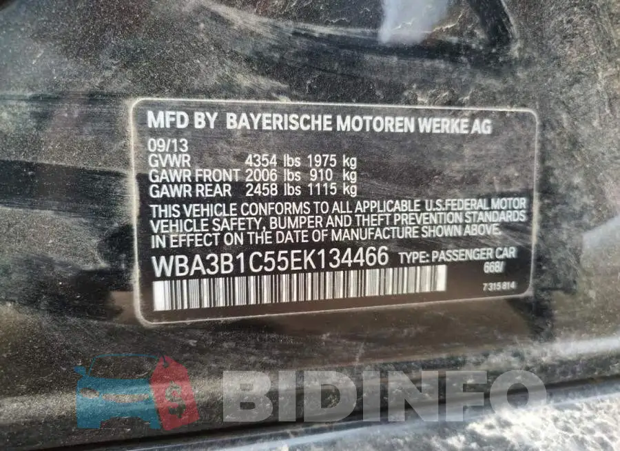 WBA3B1C55EK134466 Photo# 12