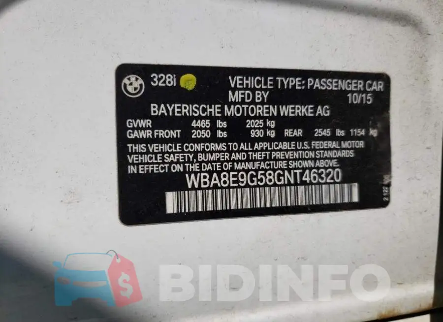 WBA8E9G58GNT46320 Photo# 12