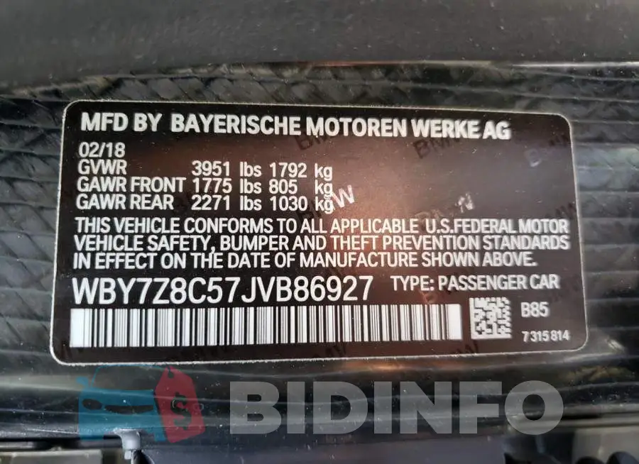 WBY7Z8C57JVB86927 Photo# 12
