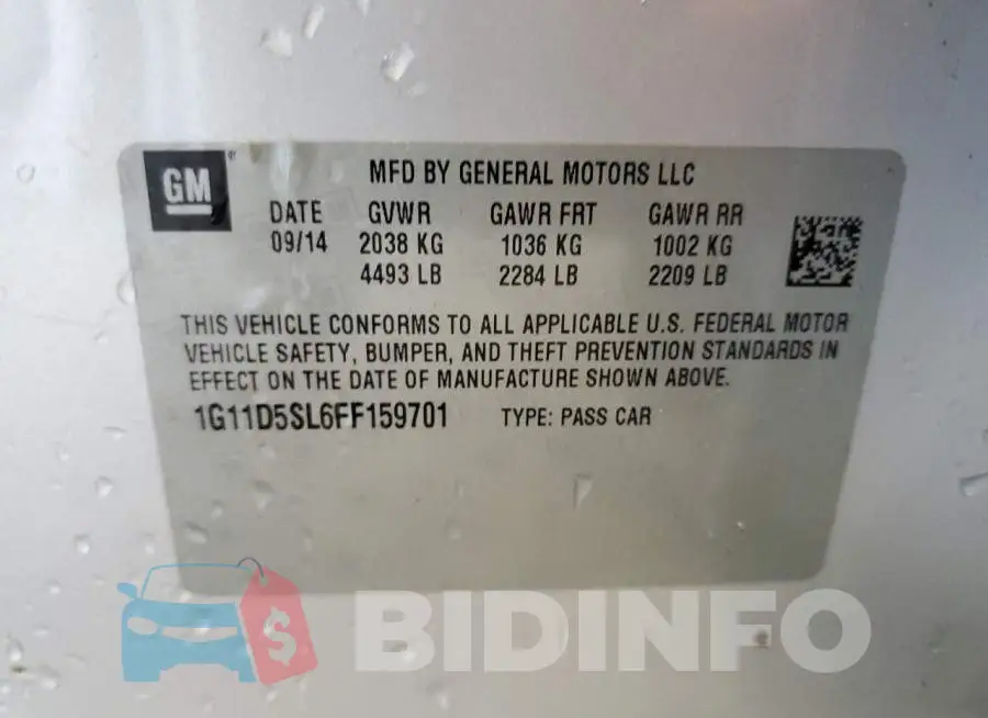 1G11D5SL6FF159701 Photo# 12