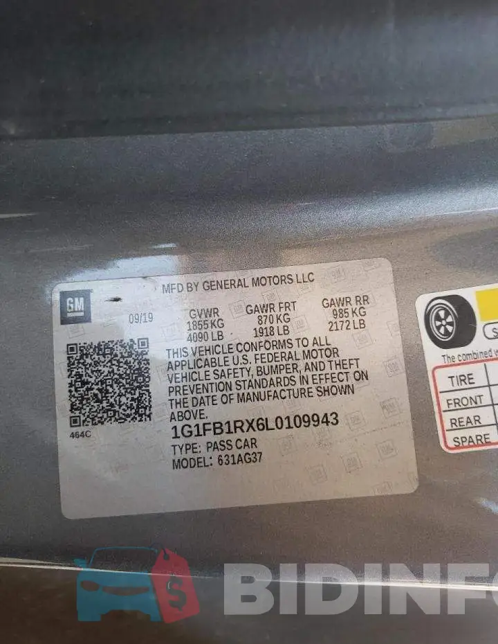 1G1FB1RX6L0109943 Photo# 10