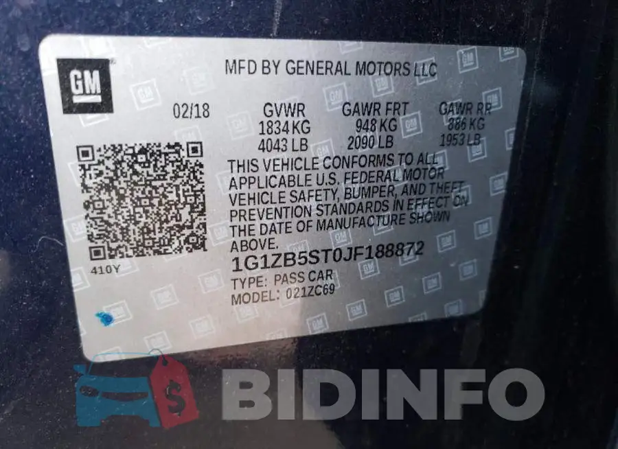 1G1ZB5ST0JF188872 Photo# 12