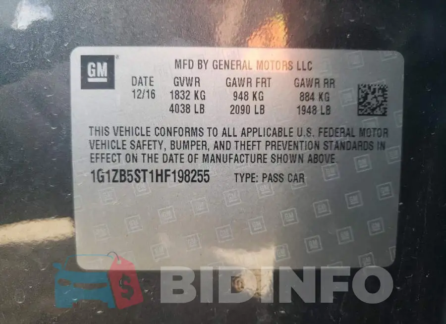 1G1ZB5ST1HF198255 Photo# 12