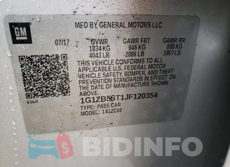 1G1ZB5ST1JF120354 Photo# 12