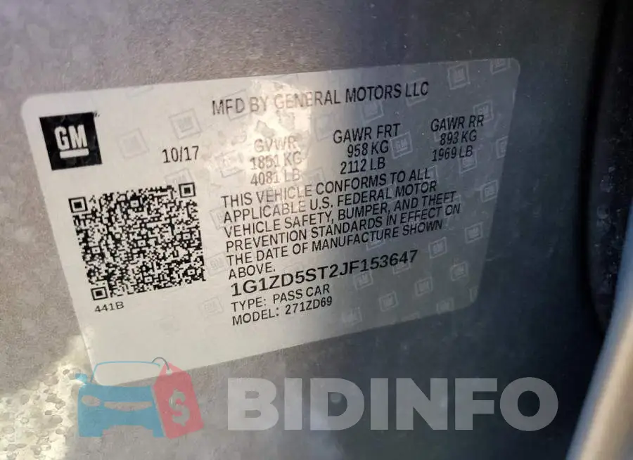 1G1ZD5ST2JF153647 Photo# 12