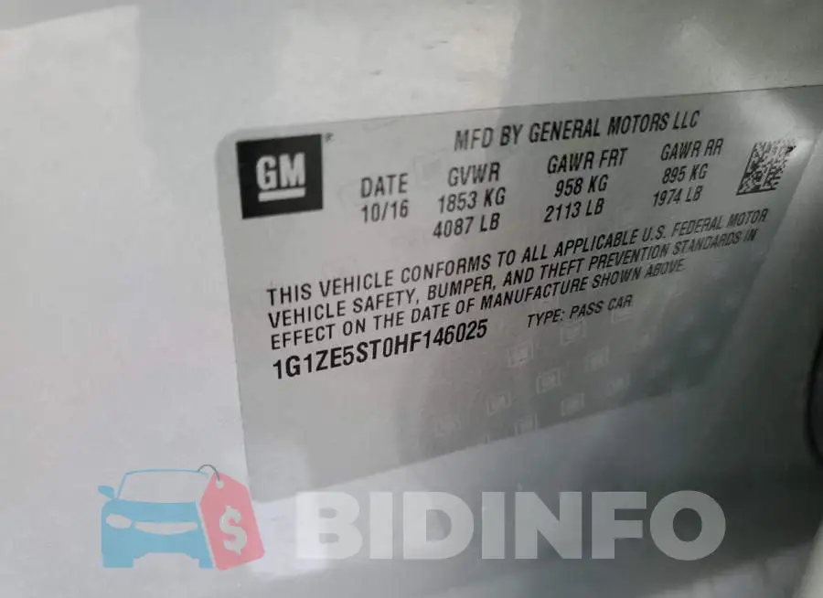 1G1ZE5ST0HF146025 Photo# 12