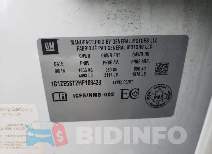 1G1ZE5ST2HF108439 Photo# 12