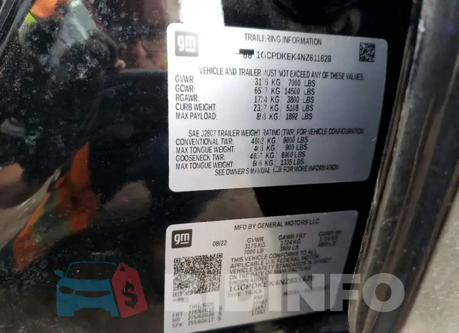 1GCPDKEK4NZ611628 Photo# 13