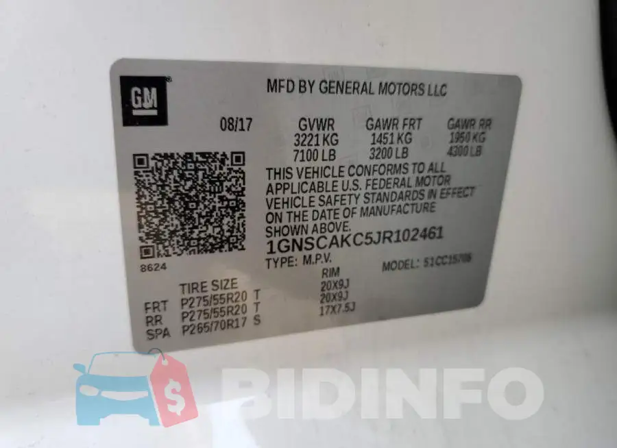 1GNSCAKC5JR102461 Photo# 13
