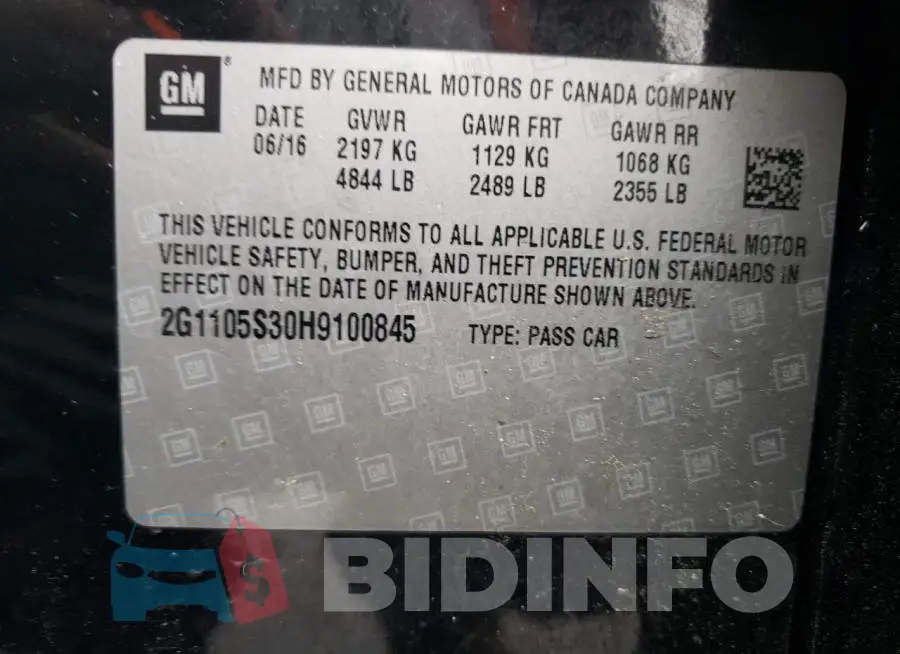 2G1105S30H9100845 Photo# 12