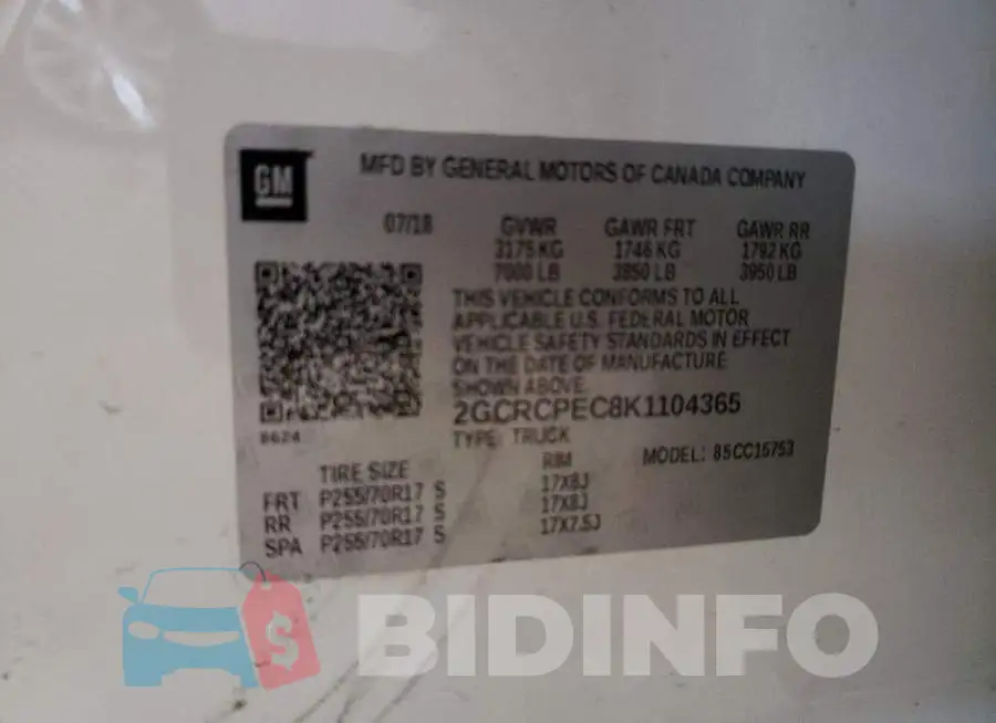 2GCRCPEC8K1104365 Photo# 13