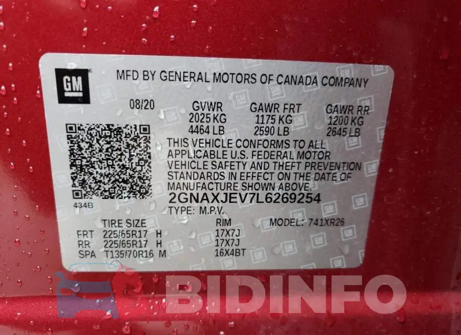 2GNAXJEV7L6269254 Photo# 13