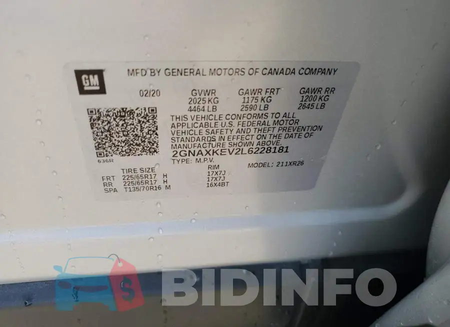 2GNAXKEV2L6228181 Photo# 13