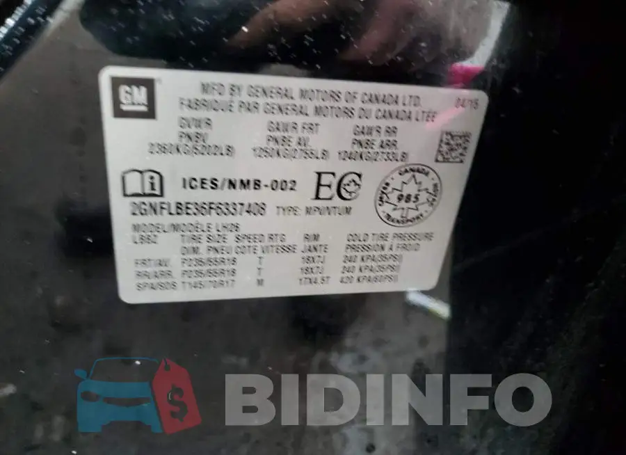 2GNFLBE36F6337408 Photo# 13