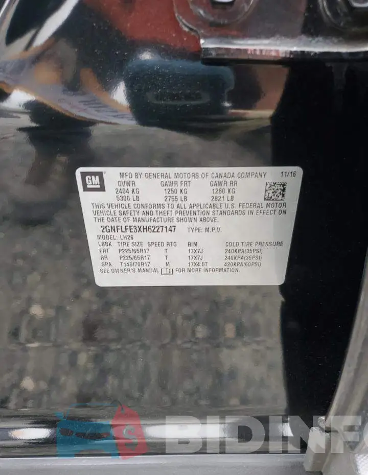 2GNFLFE3XH6227147 Photo# 13