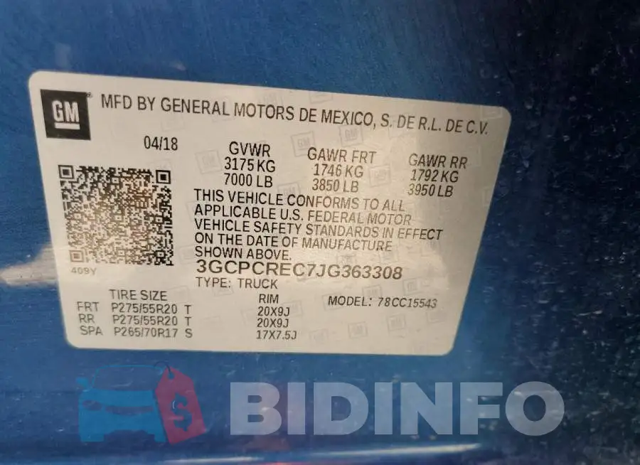 3GCPCREC7JG363308 Photo# 12