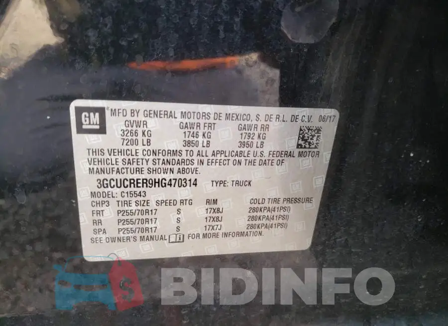 3GCUCRER9HG470314 Photo# 12