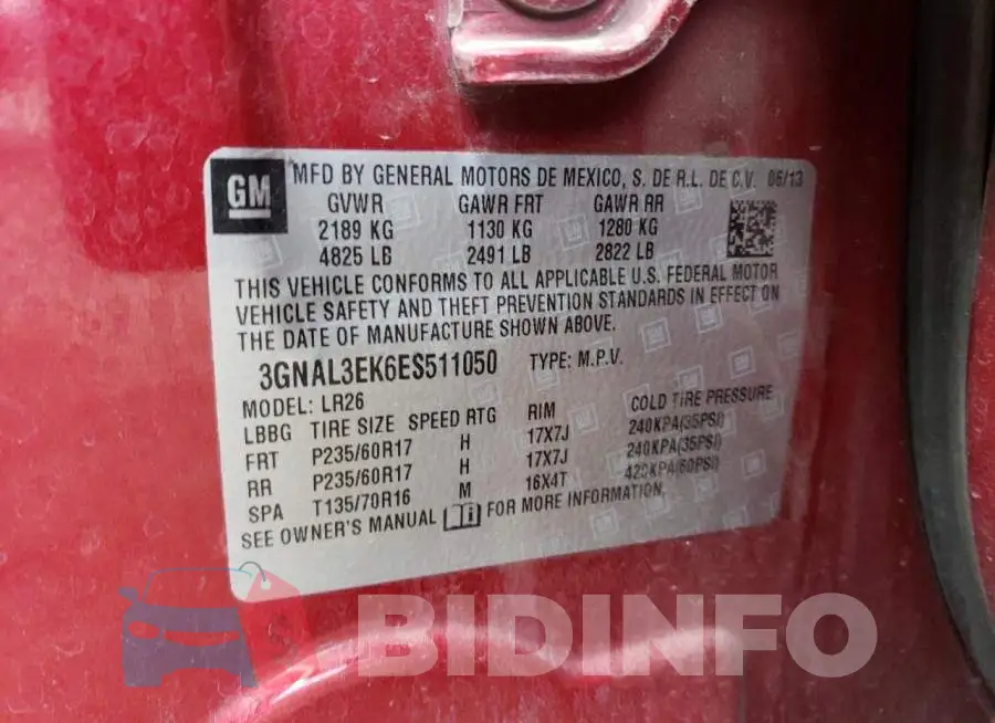 3GNAL3EK6ES511050 Photo# 12