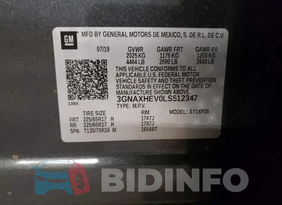 3GNAXHEV0LS512347 Photo# 13