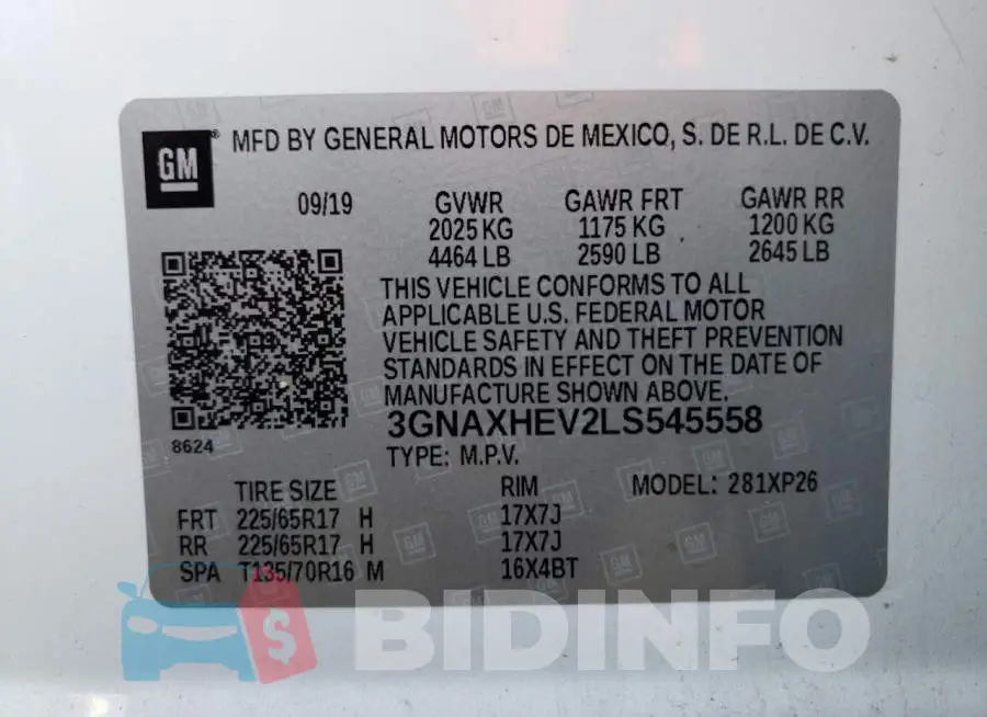 3GNAXHEV2LS545558 Photo# 12