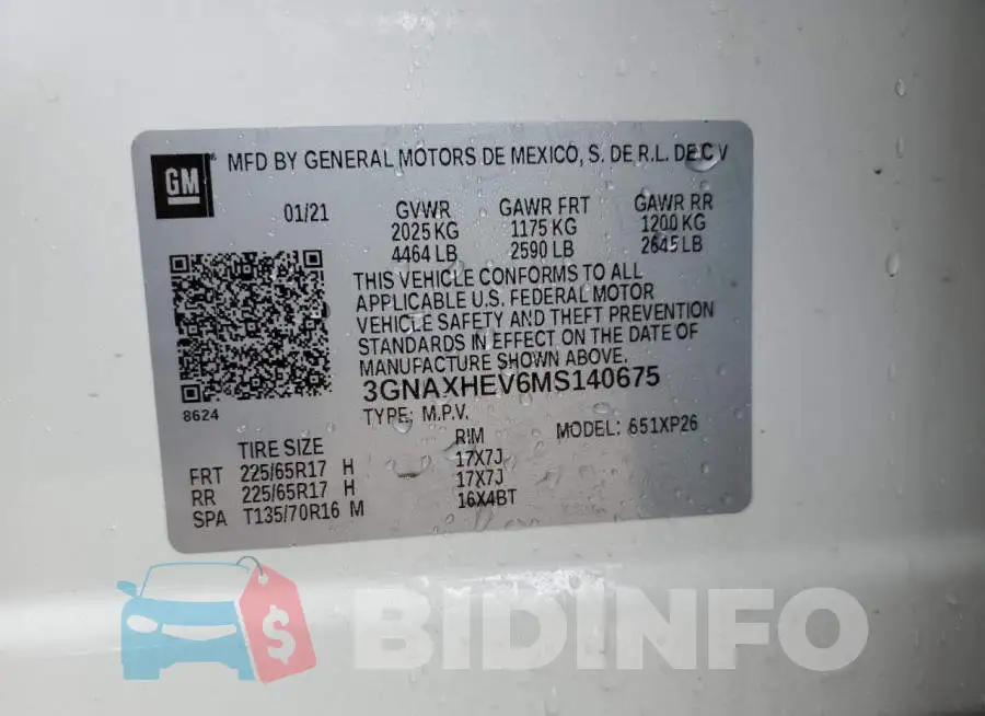 3GNAXHEV6MS140675 Photo# 14