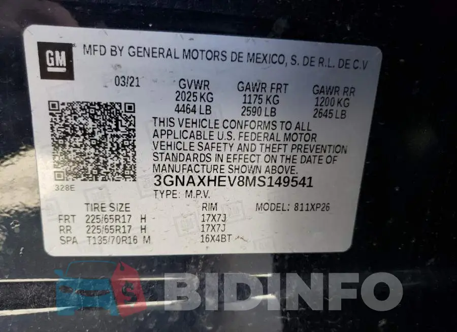 3GNAXHEV8MS149541 Photo# 13