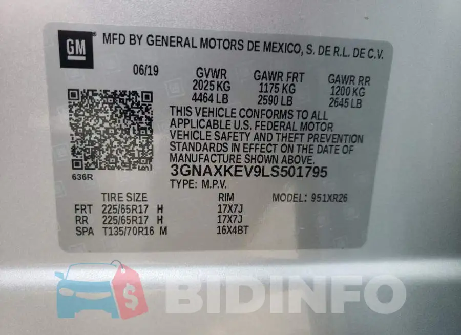 3GNAXKEV9LS501795 Photo# 13