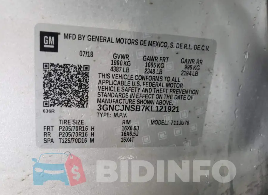 3GNCJNSB7KL121921 Photo# 14