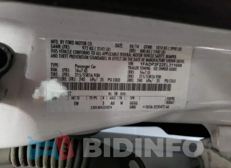 1FADP3F22EL311688 Photo# 12