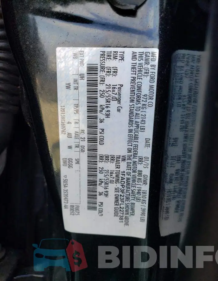 1FADP3F23FL227381 Photo# 12