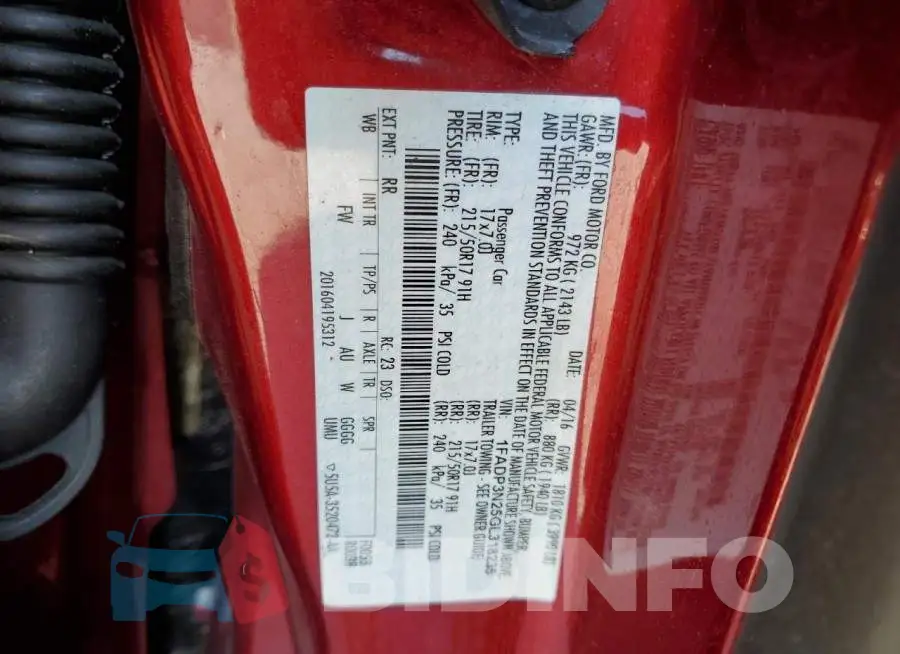 1FADP3N25GL318235 Photo# 12