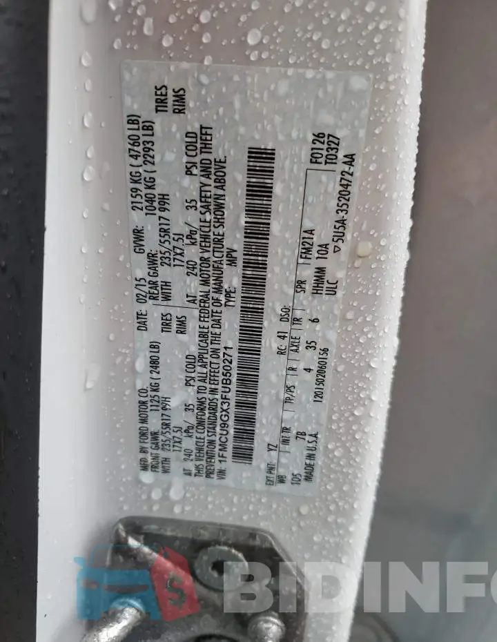 1FMCU9GX3FUB50271 Photo# 13